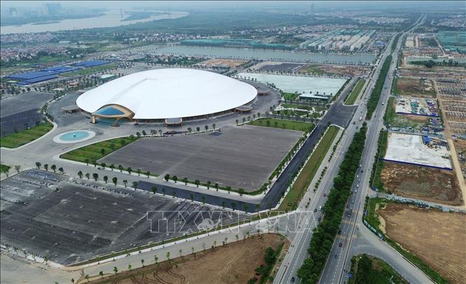 Trung tâm Triển lãm Việt Nam nằm trên đường Trường Sa, thuộc 2 xã Đông Hội và Xuân Canh, huyện Đông Anh (Hà Nội). Ảnh: Quốc Khánh - TTXVN