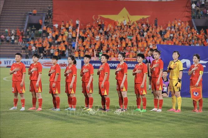 Lễ chào cờ của đội tuyển Việt Nam. Ảnh: Minh Quyết - TTXVN