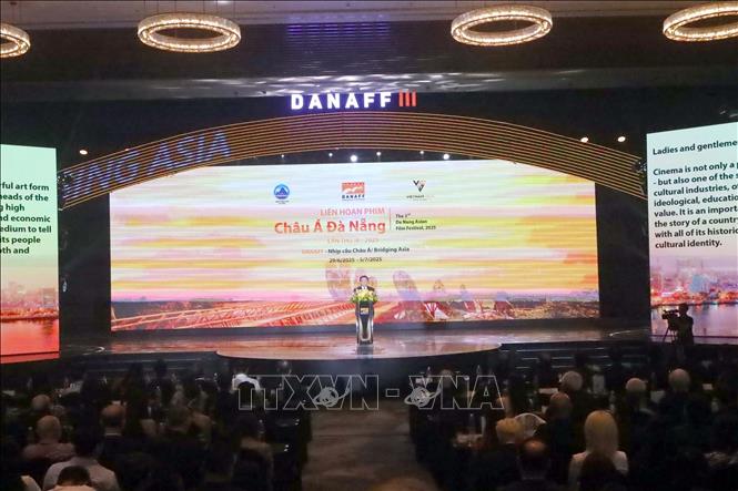 Quang cảnh Lễ khai mạc Liên hoan phim Châu Á Đà Nẵng lần thứ 3, năm 2025. Ảnh: Trần Lê Lâm - TTXVN 