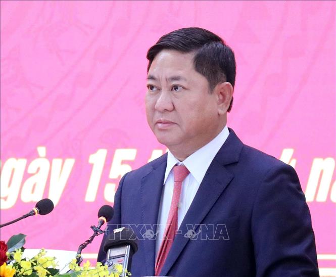 Ông Trần Quốc Nam, Phó Bí thư Tỉnh ủy Khánh Hòa (mới) nhiệm kỳ 2020 - 2025 giữ chức vụ Chủ tịch Ủy ban nhân dân tỉnh Khánh Hòa (mới) nhiệm kỳ 2021 - 2026. Ảnh: Công Thử - TTXVN