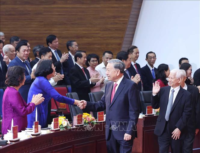 Tổng Bí thư Tô Lâm dự Lễ công bố Nghị quyết, quyết định về sáp nhập đơn vị hành chính tại Thành phố Hồ Chí Minh. Ảnh: Thống Nhất – TTXVN