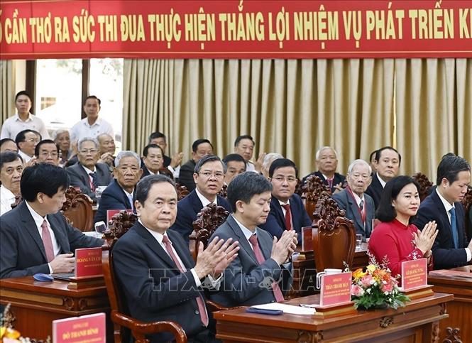Chủ tịch Quốc hội Trần Thanh Mẫn và đại biểu dự Lễ công bố. Ảnh: Doãn Tấn - TTXVN