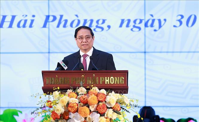 Thủ tướng Phạm Minh Chính phát biểu chỉ đạo. Ảnh: Dương Giang-TTXVN