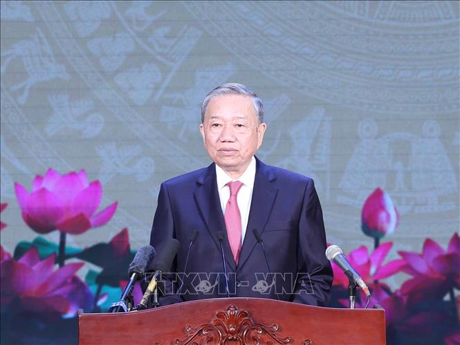 Tổng Bí thư Tô Lâm phát biểu chỉ đạo. Ảnh: Thống Nhất – TTXVN