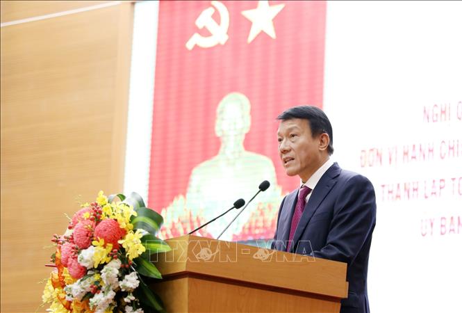 Đại tướng Lương Tam Quang, Bộ trưởng Bộ Công an phát biểu chỉ đạo. Ảnh: Tạ Toàn – TTXVN