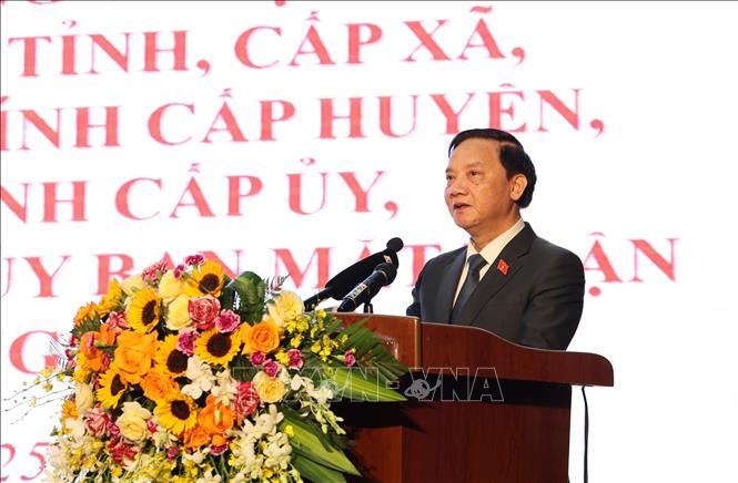 Phó Chủ tịch Quốc hội Nguyễn Khắc Định phát biểu chỉ đạo tại buổi lễ. Ảnh: Tiên Minh - TTXVN