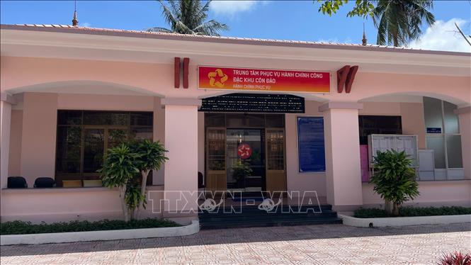 Trung tâm phục vụ hành chính công đặc khu Côn Đảo. Ảnh: TTXVN phát