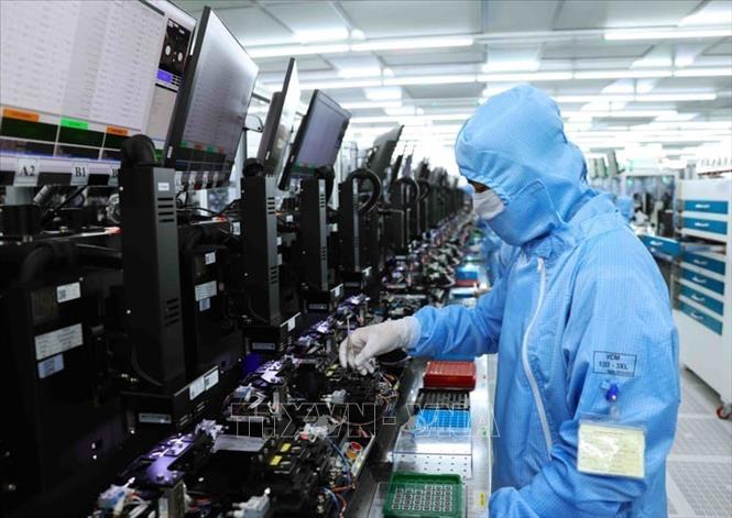 Các mặt hàng xuất khẩu chính của Việt Nam sang Bồ Đào Nha gồm: điện thoại, máy vi tính, sản phẩm điện tử và linh kiện, thủy sản, cà phê,... Trong ảnh: Dây chuyền sản xuất modul camera và linh kiện điện tử xuất khẩu tại nhà máy của Công ty TNHH MCNEX VINA (vốn Hàn Quốc), trong Khu công nghiệp Phúc Sơn, tỉnh Ninh Bình. Ảnh: Vũ Sinh - TTXVN