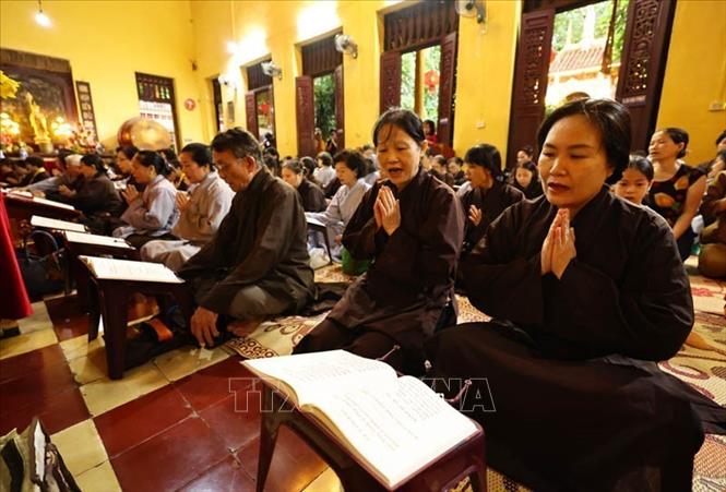 Tăng, Ni cầu cho đất nước bước vào giai đoạn phát triển mới, thành công. Ảnh: Minh Đức - TTXVN