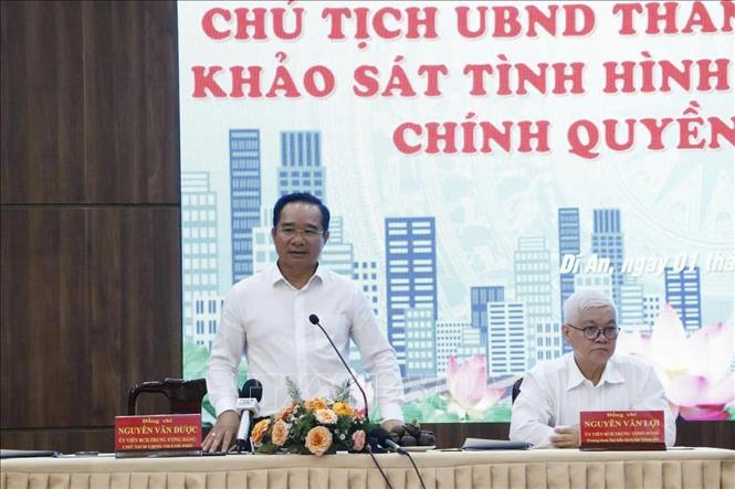Ông Nguyễn Văn Được, Chủ tịch Ủy ban nhân dân Thành phố Hồ Chí Minh phát biểu tại buổi khảo sát. Ảnh: Huyền Trang - TTXVN