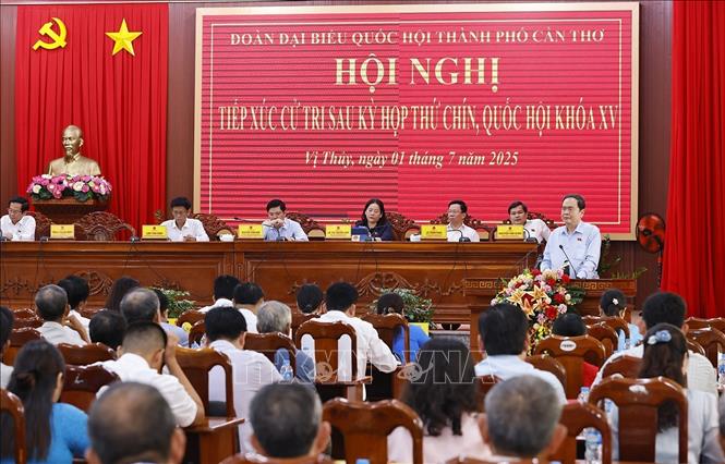 Chủ tịch Quốc hội Trần Thanh Mẫn phát biểu. Ảnh: Doãn Tấn - TTXVN