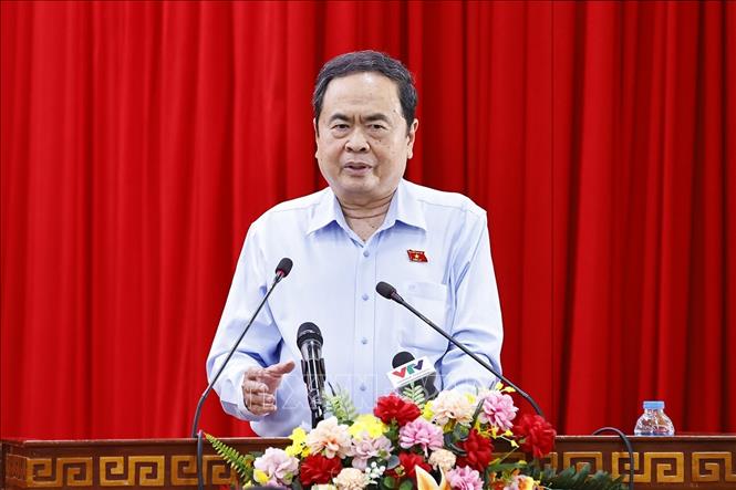 Chủ tịch Quốc hội Trần Thanh Mẫn phát biểu. Ảnh: Doãn Tấn - TTXVN