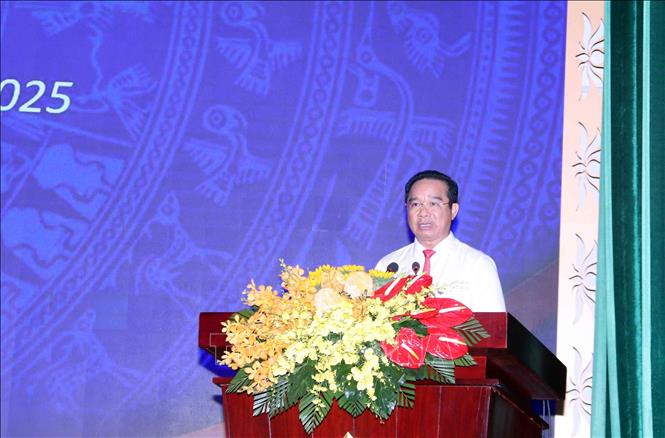 Ông Nguyễn Văn Được, Phó Bí thư Thành ủy, Chủ tịch UBND Thành phố Hồ Chí Minh phát biểu tại buổi lễ trao Quyết định cán bộ. Ảnh: Xuân Khu-TTXVN
