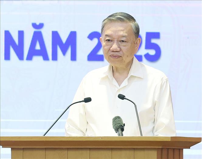 Tổng Bí thư Tô Lâm, Trưởng Ban Chỉ đạo Trung ương  phát biểu khai mạc. Ảnh: Thống Nhất – TTXVN