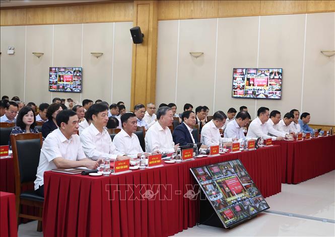 Tổng Bí thư Tô Lâm, Trưởng Ban Chỉ đạo Trung ương và các đại biểu tham dự hội nghị. Ảnh: Thống Nhất – TTXVN