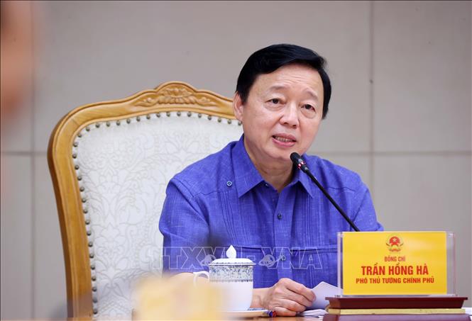 Phó Thủ tướng Trần Hồng Hà phát biểu chỉ đạo cuộc họp. Ảnh: Văn Điệp – TTXVN