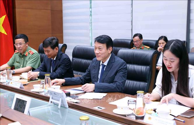 Đại tướng Lương Tam Quang, Bộ trưởng Bộ Công an phát biểu. Ảnh: Phạm Kiên - TTXVN