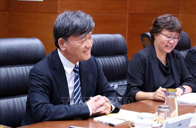 Ông Tsuneda Teruo, Phó Chủ tịch Hiệp hội vì sức khỏe và an toàn an ninh cộng đồng Nhật Bản phát biểu. Ảnh: Phạm Kiên - TTXVN