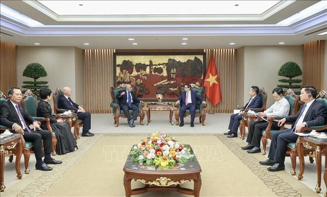 Thủ tướng Phạm Minh Chính tiếp ông Ali Ijaz Ahmad, Chủ tịch kiêm Tổng Giám đốc Tập đoàn Makara Capital Partners. Ảnh: Dương Giang-TTXVN 