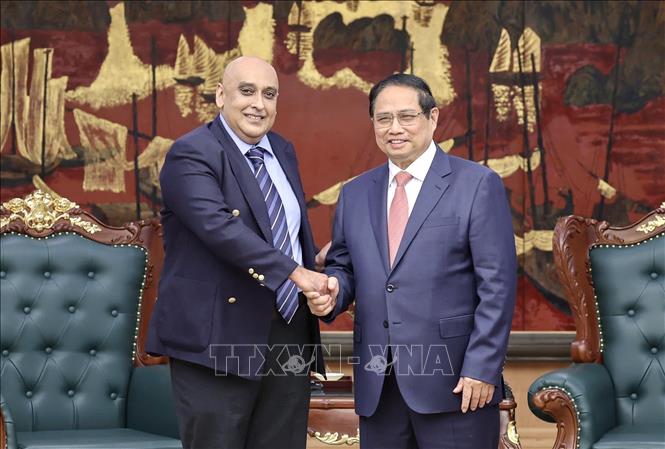 Prime Minister Pham Minh Chinh receives Makara Capital Partners Group's Chairman and CEO Ali Ijaz Ahmad. VNA Photo: Dương Giang