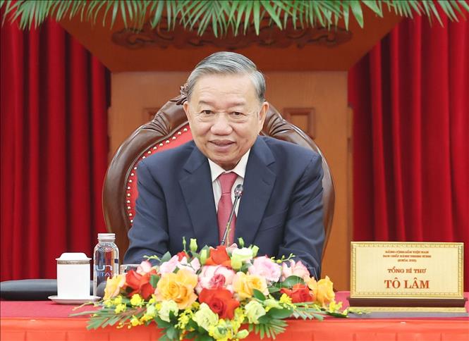 Tổng Bí thư Tô Lâm điện đàm với Tổng thống Hoa Kỳ Donald Trump. Ảnh: Thống Nhất – TTXVN