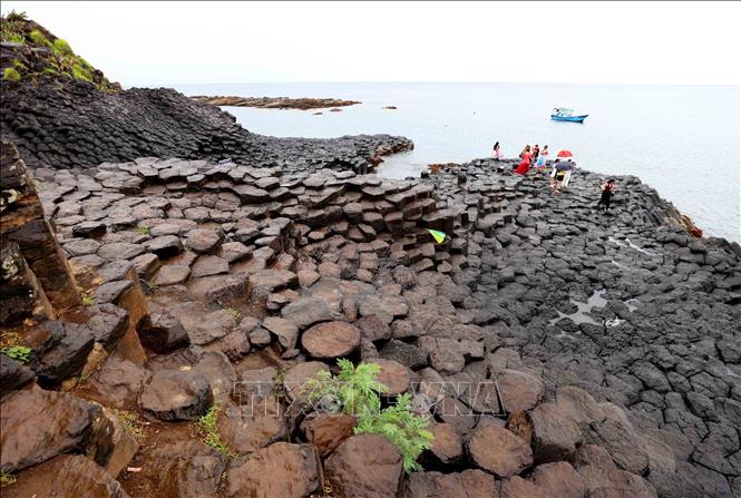 Ghenh Da Dia has unique rocks in shapes of round, hexagon, pentagon and polygon. VNA Photo

