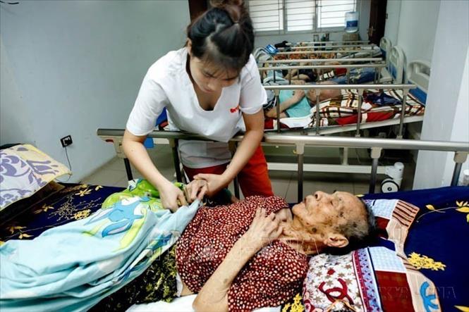Trung tâm Chăm sóc người cao tuổi OriHome tại quận Hoàng Mai (Hà Nội) là một trong những mô hình dưỡng lão của thành phố đang cung cấp dịch vụ chăm sóc toàn diện chất lượng cao cho người cao tuổi. Ảnh: Dương Ngọc - TTXVN