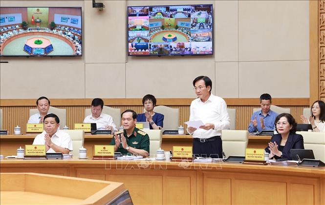 Bộ trưởng, Chủ nhiệm Văn phòng Chính phủ Trần Văn Sơn phát biểu. Ảnh: Dương Giang-TTXVN
