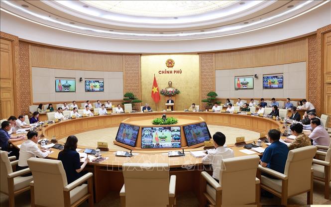 Phiên họp Chính phủ thường kỳ tháng 6 năm 2025 và Hội nghị trực tuyến Chính phủ với các địa phương. Ảnh: Dương Giang-TTXVN
