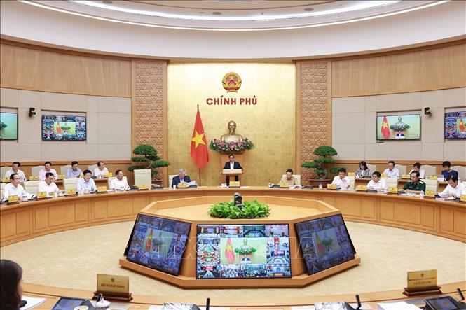 Thủ tướng Phạm Minh Chính chủ trì Phiên họp Chính phủ thường kỳ tháng 6 năm 2025 và Hội nghị trực tuyến Chính phủ với các địa phương. Ảnh: Dương Giang-TTXVN
