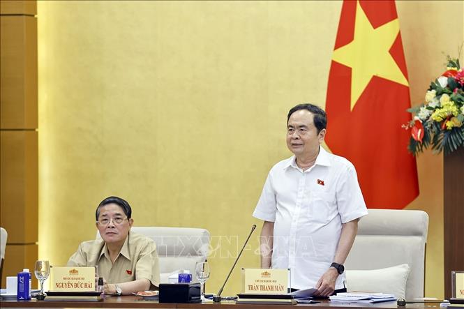 Chủ tịch Quốc hội Trần Thanh Mẫn phát biểu. Ảnh: Doãn Tấn - TTXVN