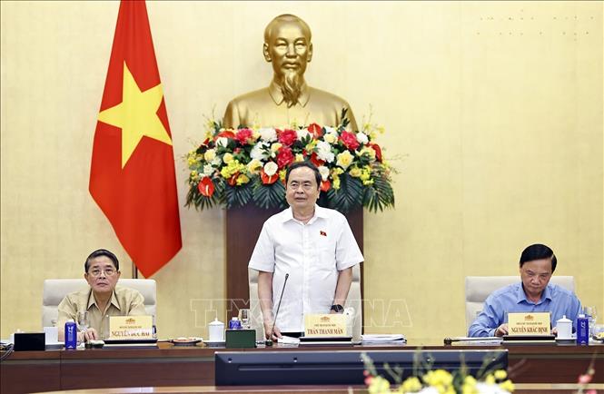 Chủ tịch Quốc hội Trần Thanh Mẫn phát biểu. Ảnh: Doãn Tấn - TTXVN