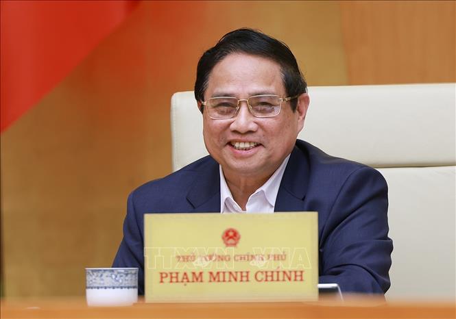 Thủ tướng Phạm Minh Chính chủ trì Phiên họp Chính phủ thường kỳ tháng 6 năm 2025 và Hội nghị trực tuyến Chính phủ với các địa phương. Ảnh: Dương Giang-TTXVN 