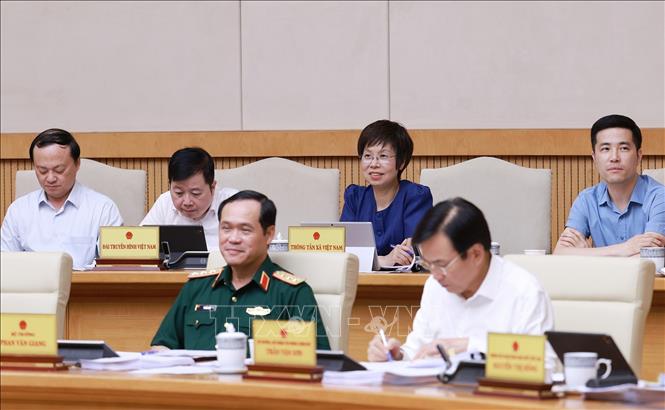 Các thành viên Chính phủ tham dự phiên họp. Ảnh: Dương Giang-TTXVN