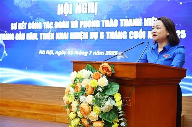 Bí thư Đoàn các cơ quan Đảng Trung ương Trần Thị Ngọc Quỳnh phát biểu. Ảnh: Minh Đức – TTXVN