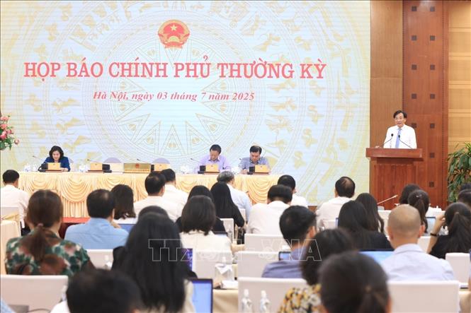 Quang cảnh buổi họp báo. Ảnh: Tuấn Anh  - TTXVN