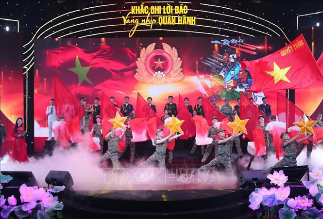Chương trình nghệ thuật tại buổi giao lưu. Ảnh: Trọng Đức - TTXVN