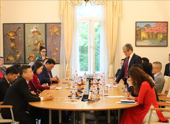 State Vice President Vo Thi Anh Xuan meets with Vietnamese community in Germany. VNA Photo: Phương Hoa 