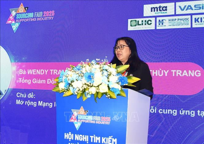 Bà Nguyễn Thị Kim Ngọc, Phó giám đốc Sở Công thương TP. Hồ Chí Minh, phát biểu tại Hội nghị. Ảnh: Mỹ Phương – TTXVN.