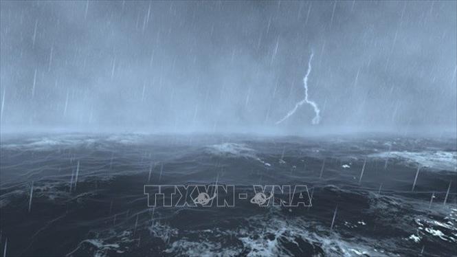 Vùng áp thấp trên khu vực Bắc Biển Đông. Ảnh: TTXVN phát