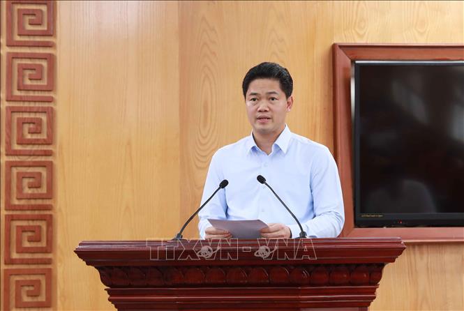 Phó Bí thư Thường trực Tỉnh ủy Lai Châu Vũ Mạnh Hà phát biểu tại Hội nghị. Ảnh: Quý Trung - TTXVN