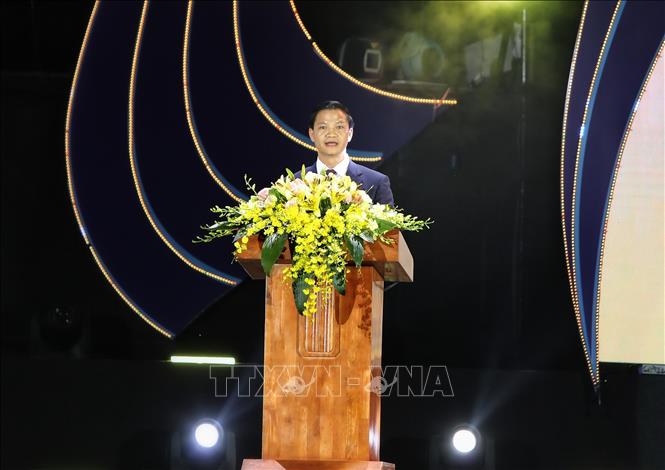 Chủ tịch UBND tỉnh Bắc Ninh Vương Quốc Tuấn phát biểu. Ảnh: Danh Lam -TTXVN 