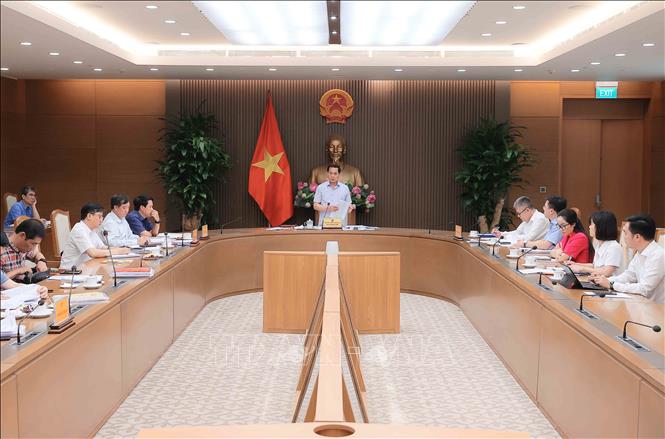 Phó Thủ tướng, Bộ trưởng Bộ Ngoại giao Bùi Thanh Sơn, Tổ trưởng Tổ Chỉ đạo số 6 phát biểu chỉ đạo. Ảnh: An Đăng - TTXVN
