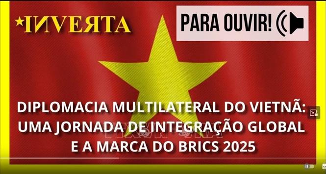 Kênh phát thanh INVERTA của Brazil đăng về chuyến thăm của Thủ tướng Phạm Minh Chính tới Rio de Janeiro. Ảnh: Diệu Hương - phóng viên TTXVN tại Nam Mỹ