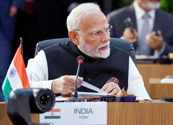 Thủ tướng Ấn Độ Narendra Modi phát biểu tại Hội nghị Thượng đỉnh BRICS lần thứ 17 ở thành phố Rio de Janeiro, Brazil ngày 6/7/2025. Ảnh: ANI/TTXVN