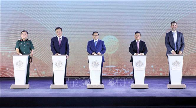 Chiều 21/5/2025, Thủ tướng Chính phủ Phạm Minh Chính dự Lễ khởi công Dự án khu phức hợp đô thị, du lịch sinh thái, sân golf tại huyện Khoái Châu, tỉnh Hưng Yên (Trump International Hung Yen) - Dự án mang thương hiệu Trump (Tập đoàn Trump của Hoa Kỳ) đầu tiên tại Việt Nam và là một trong hơn 20 dự án của Tập đoàn trên toàn cầu. Ảnh: Phạm Kiên - TTXVN