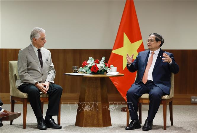 Thủ tướng Phạm Minh Chính tiếp ông Luiz Césio Caetano, Chủ tịch Liên đoàn Công nghiệp bang Rio de Janeiro (Firjan). Ảnh: Dương Giang-TTXVN 