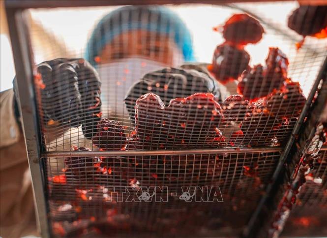 After being sautéd, the plums are dried for 48 hours. VNA Photo: Hoàng Hiếu