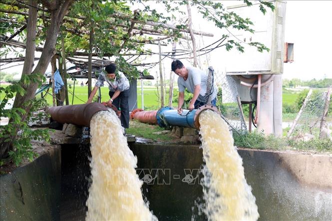 Trạm bơm Bến Lội (xã Phú Hòa 2, tỉnh Đắk Lắk) với tổng công suất 67kW, lưu lượng 2.100 m3/h bơm tới chống hạn. Ảnh: Xuân Triệu - TTXVN