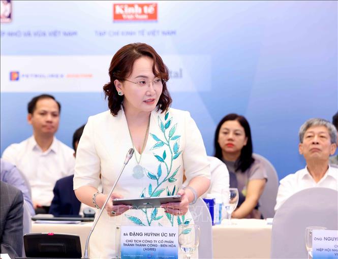 Bà Huỳnh Ức My, Chủ tịch Công ty Cổ phần Thành Thành Công – Biên Hoà phát biểu tại diễn đàn. Ảnh: Phương Hoa – TTXVN
